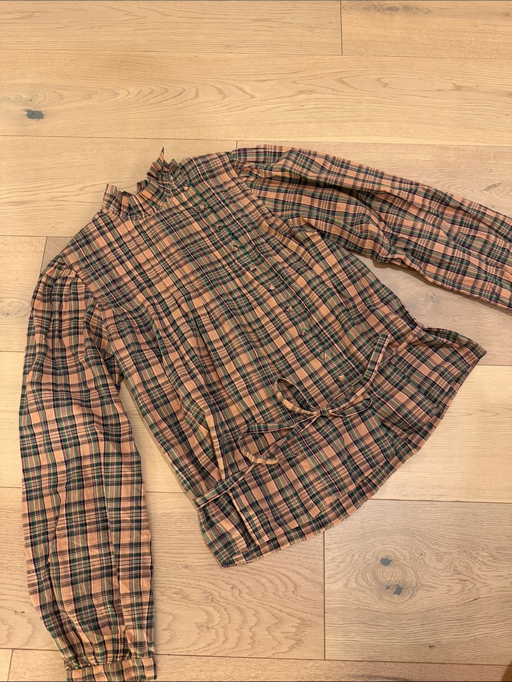 Dôen Palmera Top in Blush Promenade Plaid